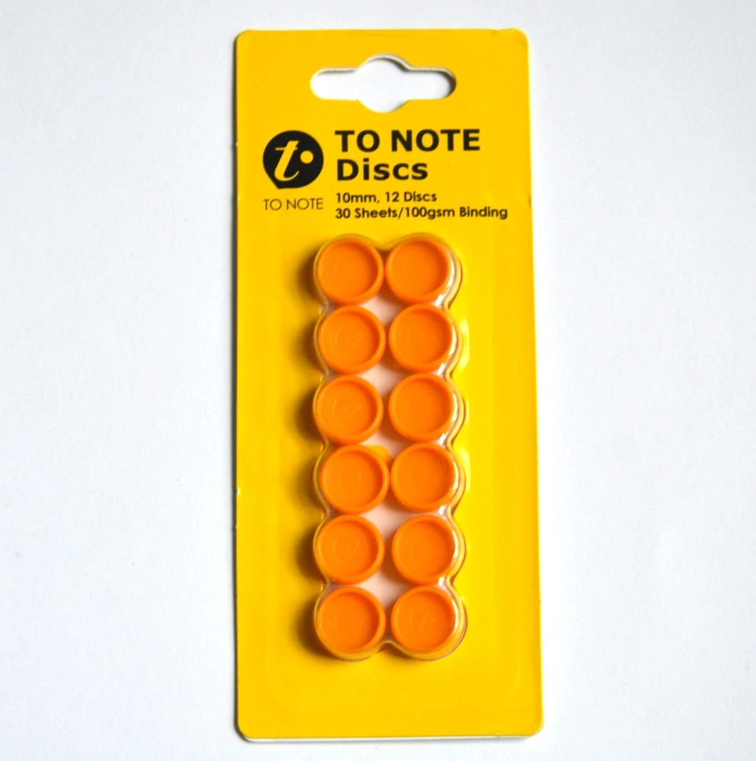 10mm orange 12 шт./партия, прозрачное цветное пластиковое связывающее кольцо, дисковое свободное кольцо, округлое рулон, внутренние книги, офисное хранилище - Color: 10mm orange