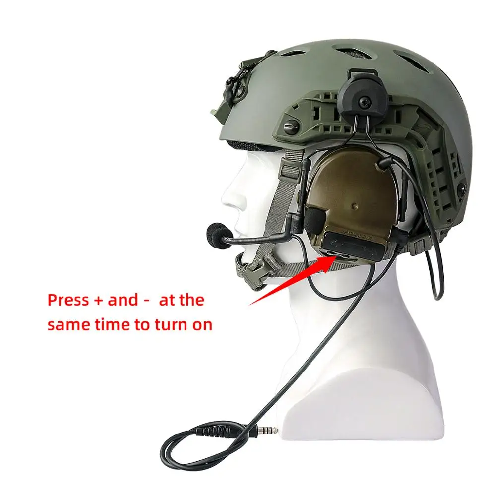 TAC-SKY COMTAC III helmet bracket silicone earmuffs headset with PTT U94 PTT and tactical headset replacement headband headband