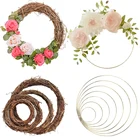 10-40 см Рождественский венок, реквизит, металлический обруч, кольца из ротанга, рождественские украшения для дома, венок, Свадебный декор