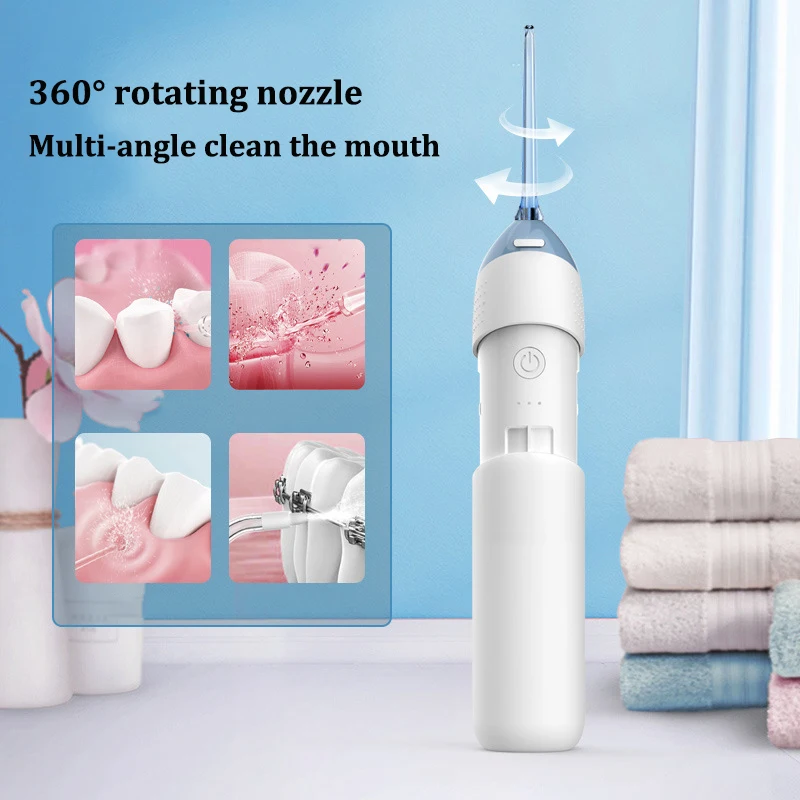 

Portable Oral Irrigator Rechargeable Waterproof Toothpick Folded 3 Gear Flexible Cleaning Tooth Whitening 360 Rotary Nozzle