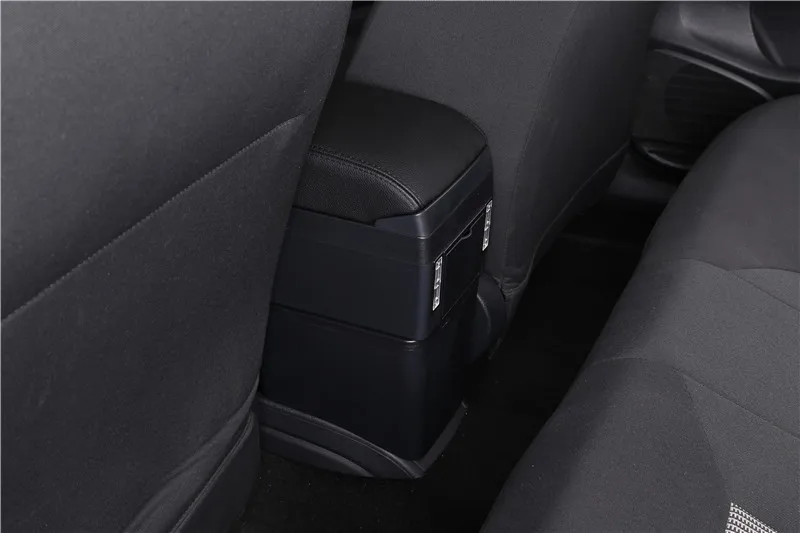 E2 style black line Для Toyota aygo bj подлокотник коробка зарядка через usb увеличивает двухслойный центральный магазин содержание держатель стакана, пепельница аксессуары - Название цвета: E2 style black line