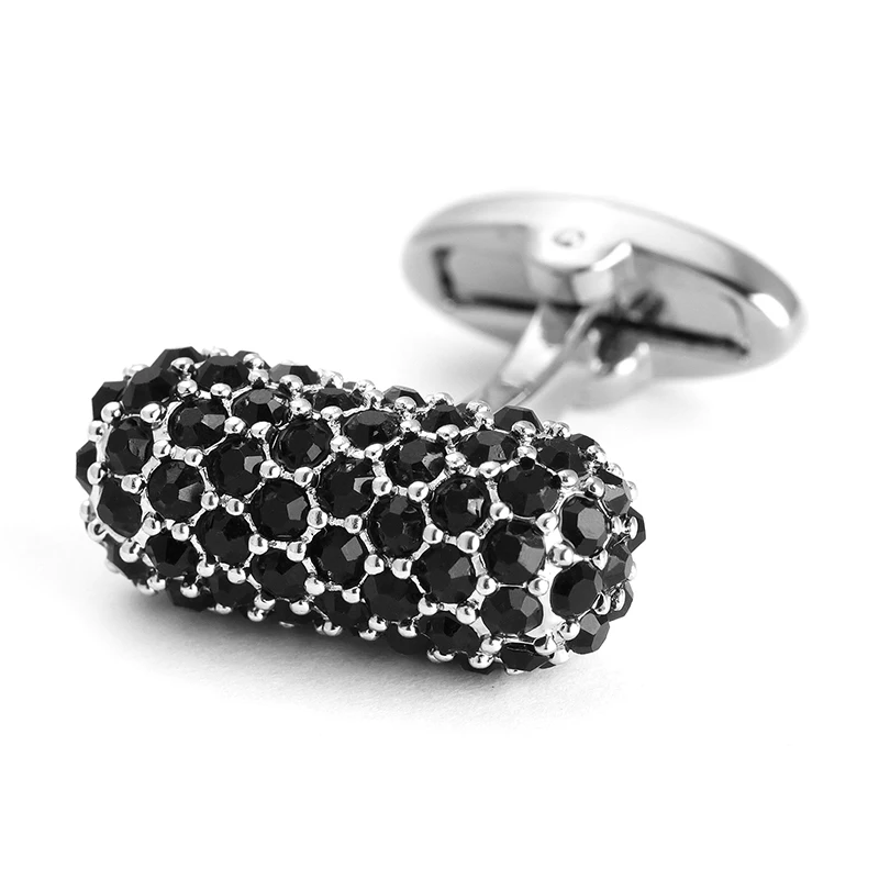 

1156780 Fashion Design Black Rhinstone Hot Sale Brass Shirts Gemelos Mens Gift Jewelry Cufflinks