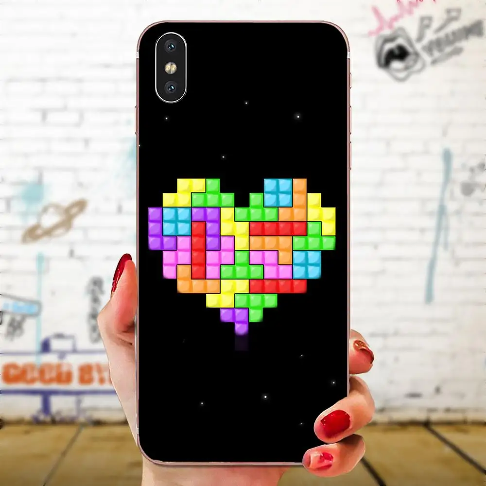 Мягкие чехлы из ТПУ кожи Капа для Galaxy J1 J2 J3 J330 J4 J5 J6 J7 J730 J8 2015 2016 2017 2018 mini Pro тетрис