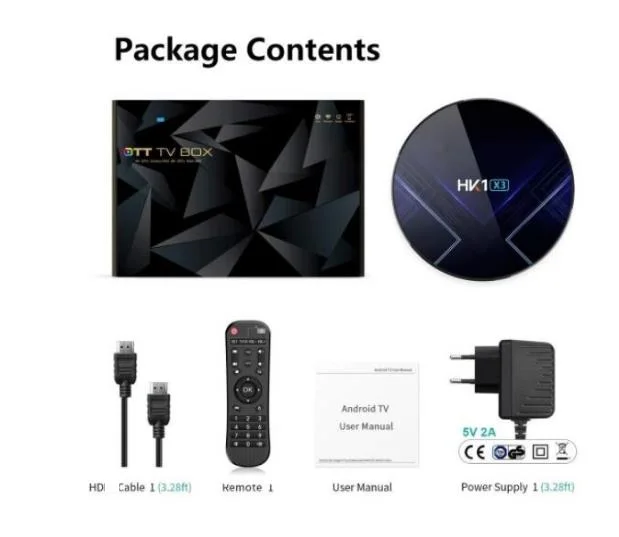 Приставка Смарт-ТВ HK1 X3 10 шт. Lan-плеер Android 9 0 Amlogic S905x3 8K 1000M 4 Гб 32 ГБ 64 128 двойной Wi-Fi |