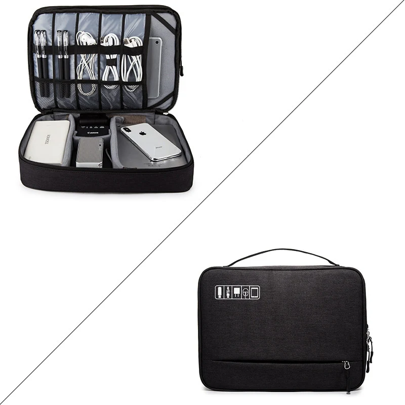 Двухслойная цифровая сумка для хранения портативная многофункциональная