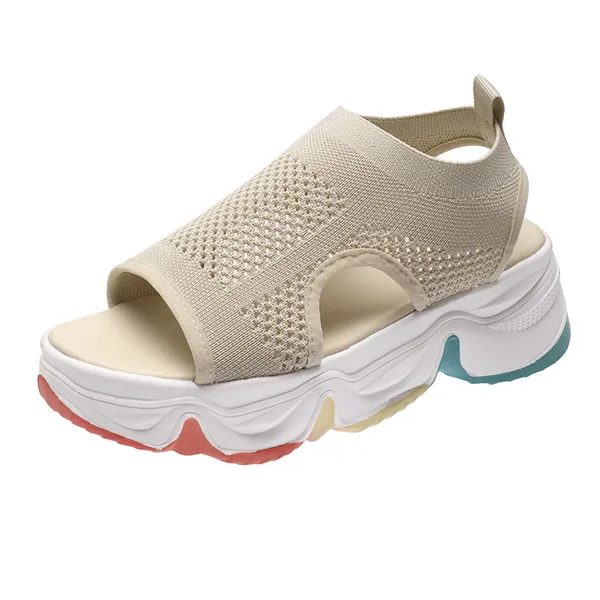 

Women Summer Sandals Sandals 5cm Heel Fashion Shoes Platform Sandals New Fashion Rainbow Sole Sandals Slip On