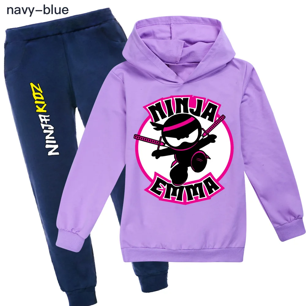 New Kids NINJA KIDZ Clothes Toddler Baby Girls Cartoon Outfits Autumn Suits 2-16Y Children Clothing Boys Hoodie Tops +Pants Set