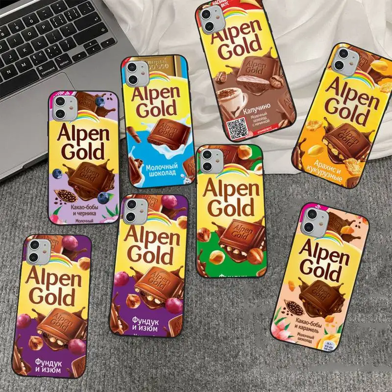 

Alpen Gold Chocolate Russian Phone Case for iPhone 11 12 13 mini pro XS MAX 8 7 6 6S Plus X 5S SE 2020 XR cover