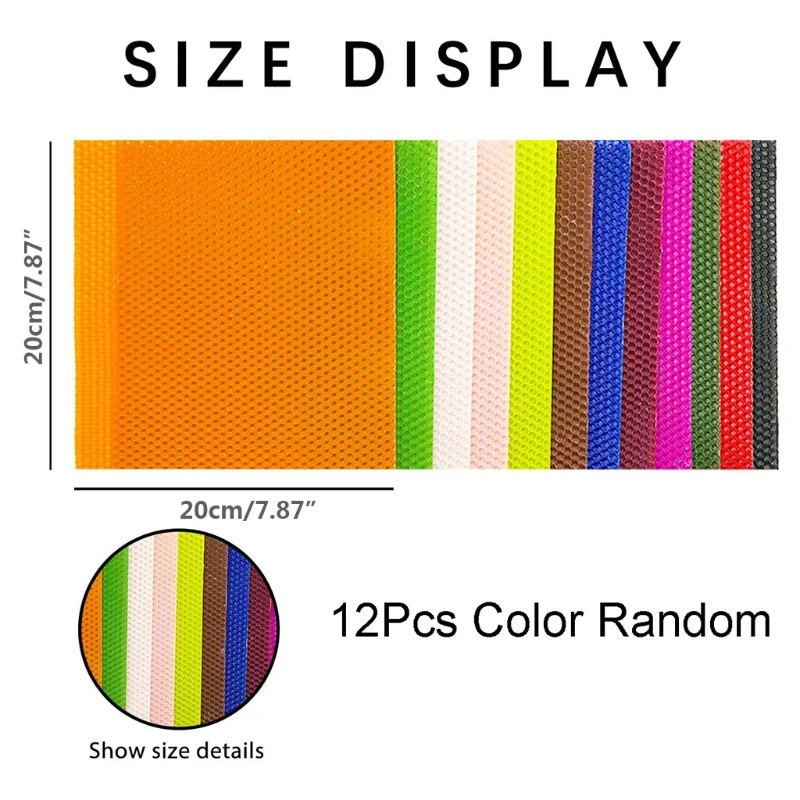 Набор для изготовления свечей из пчелиного воска 12 шт. цветные сотовые листы