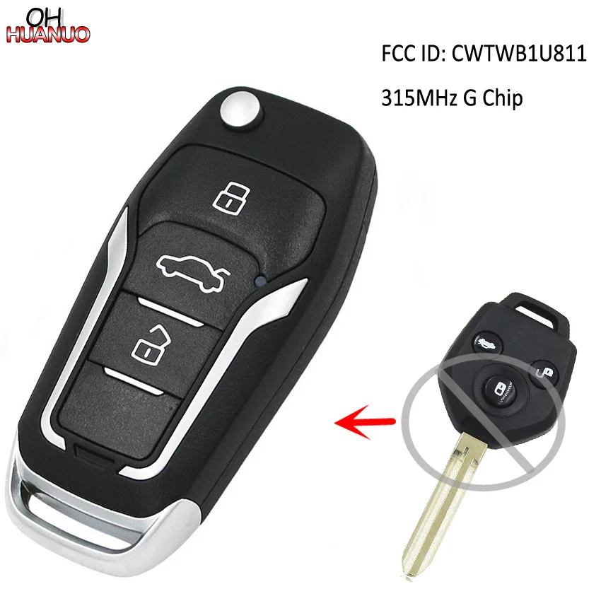 Обновленный флип-дистанционный ключ для SUBARU XV 2012-2015 с G-чипом 315 МГц FCC ID : CWTWB1U811 |