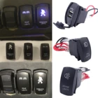 Универсальный Синий переключатель света Backlif, 5 контактов, SPST 12 В, 24 В, 20 А, 10 А, кнопка для автомобиля, мотоцикла, квадроцикла, мотовездехода, кроссовера, лодки