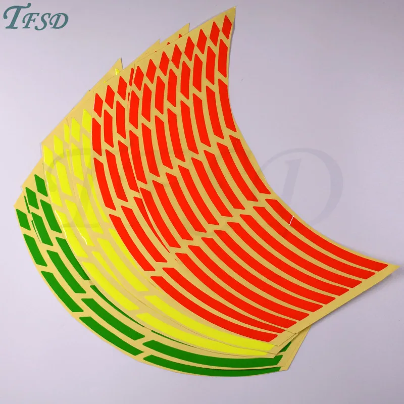 

17" -19" car motorcycle wheel waterproof high quality fluorescent sticker bicycle decal For Kawasaki ZX-6/ZZR600 ZX9R ZXR400 ZZR