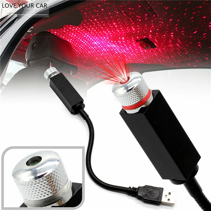 

Car Atmosphere Light USB Starry Sky Lamp Decoration Star Ceiling Projection Lamp Laser USB Roof Interior Car Ambient Light