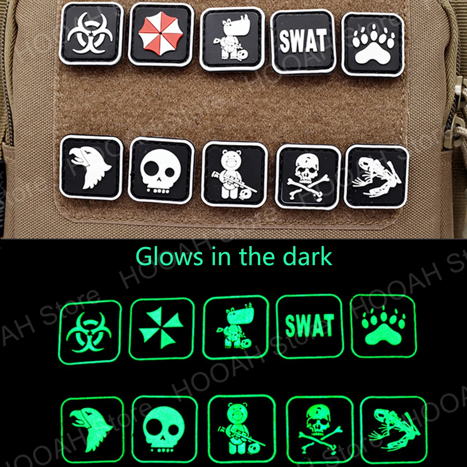 Светящиеся ПВХ нашивки мини Пластыри для улицы армейские Tad 3D палочки светящиеся резиновые пластыри