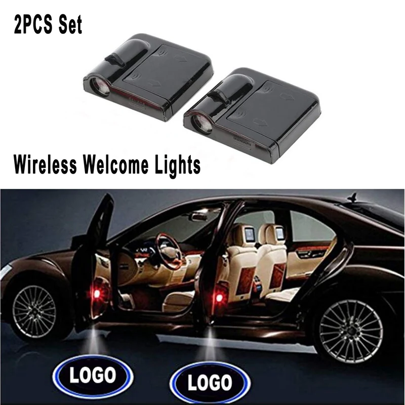 2 шт. автомобильные двери Добро пожаловать огни беспроводной HD Led логотип для