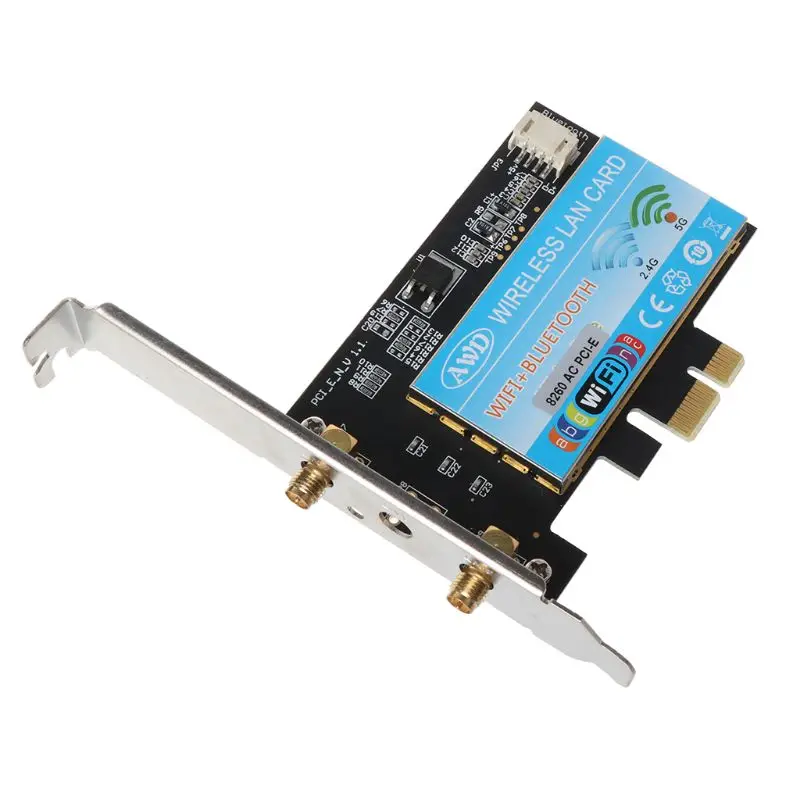 

For Intel 8260 AC 2.4G/5G Dual Band 802.11ac Bluetooth 4.2 PCI-E 1X Wireless Desktop WIFI WLAN Card with Antenna for Desktop C26