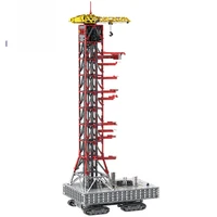 moc 21309 92176 space station launch tower mk i for saturn v with crawler rocket building blocks bricks children toys gift