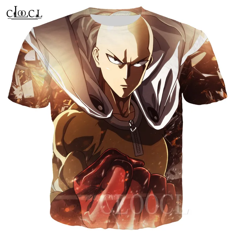 One Punch Man Saitama Sensei Мужская футболка с рисунком японского аниме Летняя Повседневная