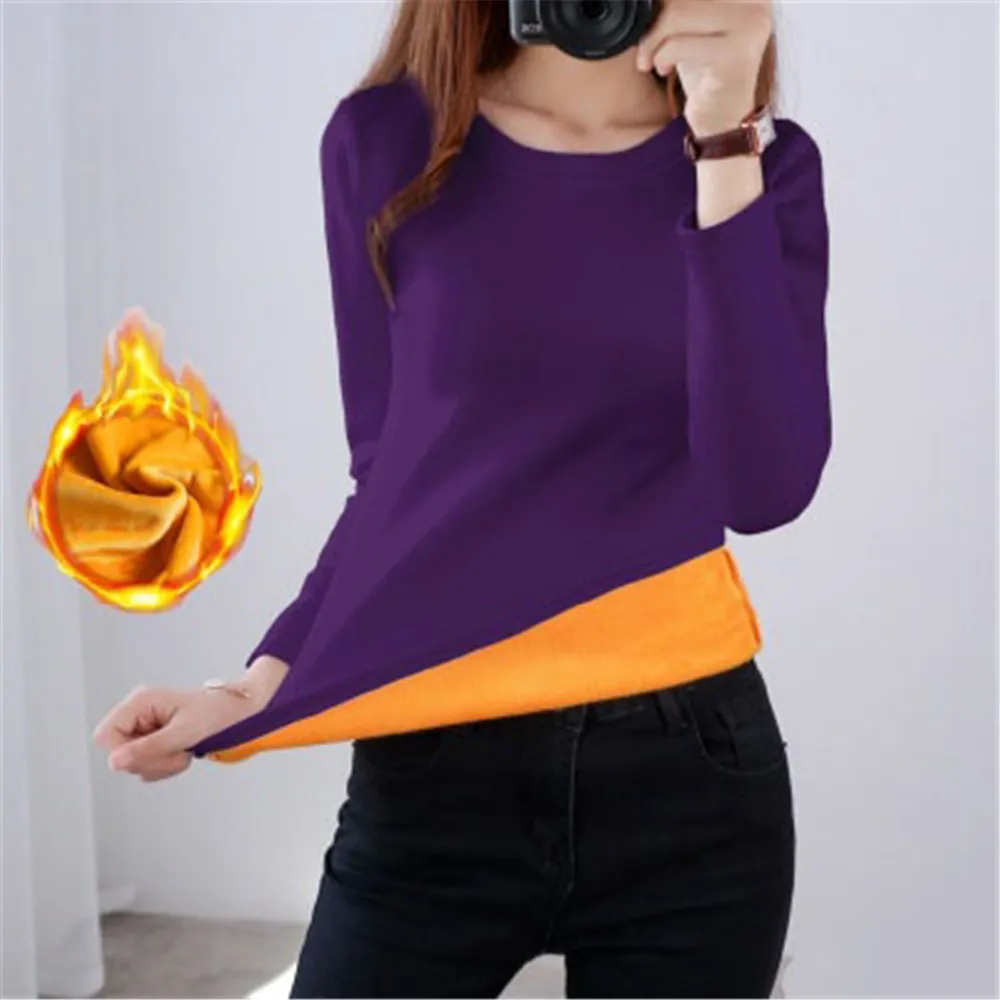 

plus size underwear M- 4XL thick and clida golden velvet, women's Tops winter long sleeve high neck, Body funny PZ2970