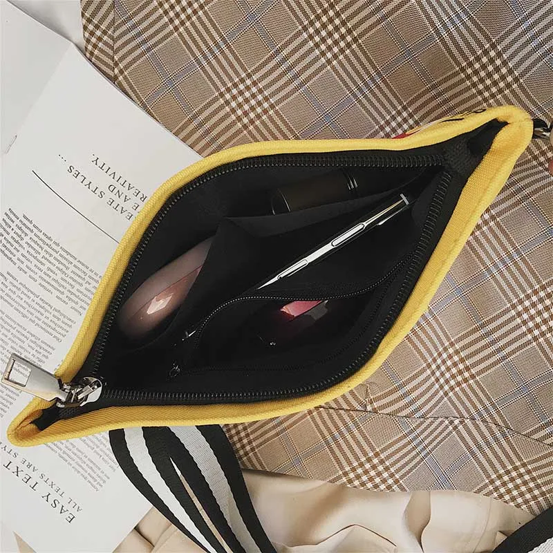 Забавная сумка через плечо с картофельными чипсами Женская Холщовая Сумка на