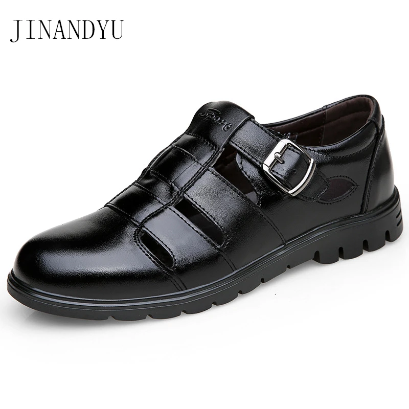 Casual Shoes Men Sandals Leather Real Male Office Mens Summer Fashion Comfortable Sandali Gladiatore Uomo | Обувь