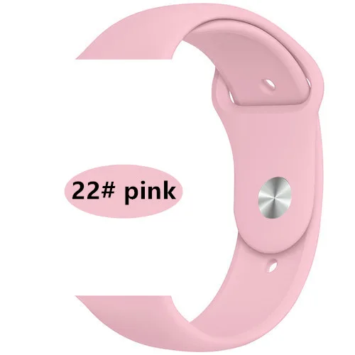 pink red 22 Новые спортивные силиконовые часы для apple watch band 4 44 мм 40 мм(iwatch 5) apple watch 3 2 1 42 мм 38 мм аксессуары для наручных браслетов - Цвет ремешка: pink red 22
