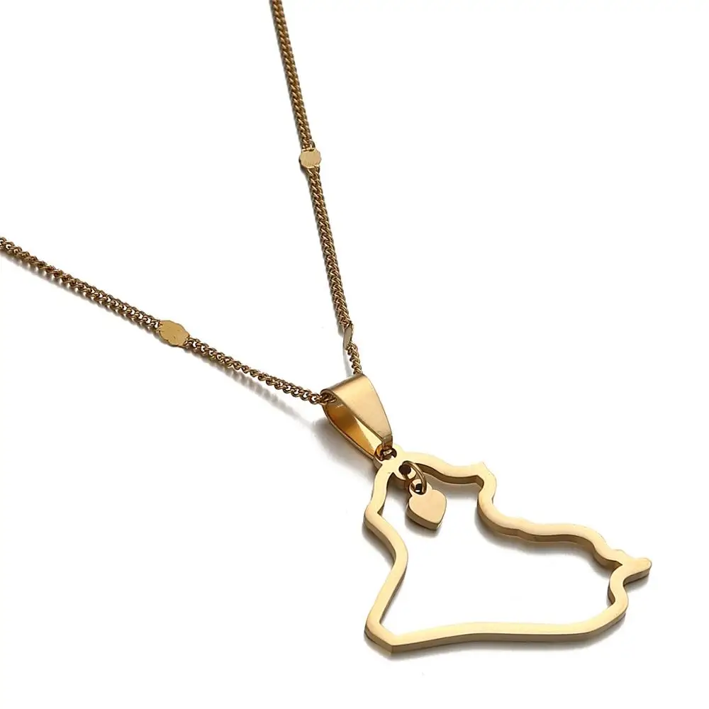 Ожерелье с подвеской в виде карты Ирака карта сердце ювелирные изделия