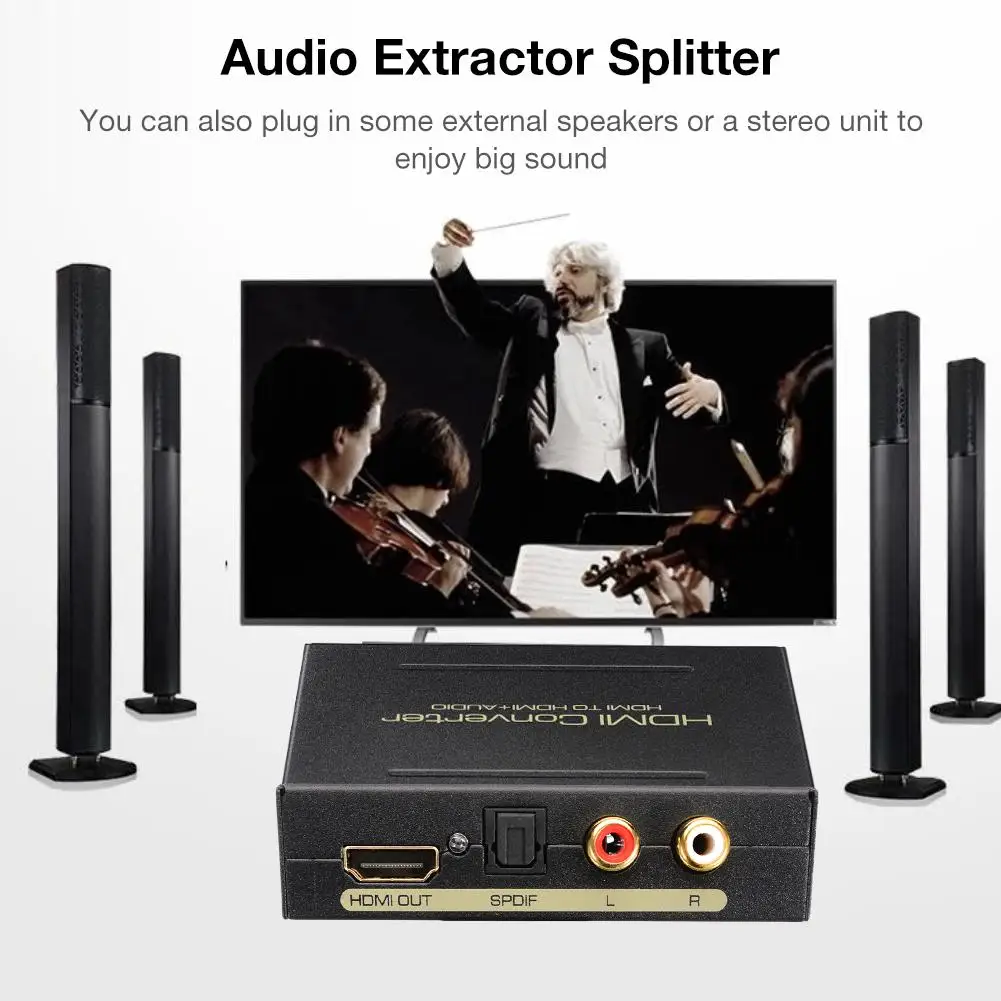 Аудио L/R SPDIF аудио сплиттер 4k HD ТВ волокно 5 1 красный белый экстрактор конвертер