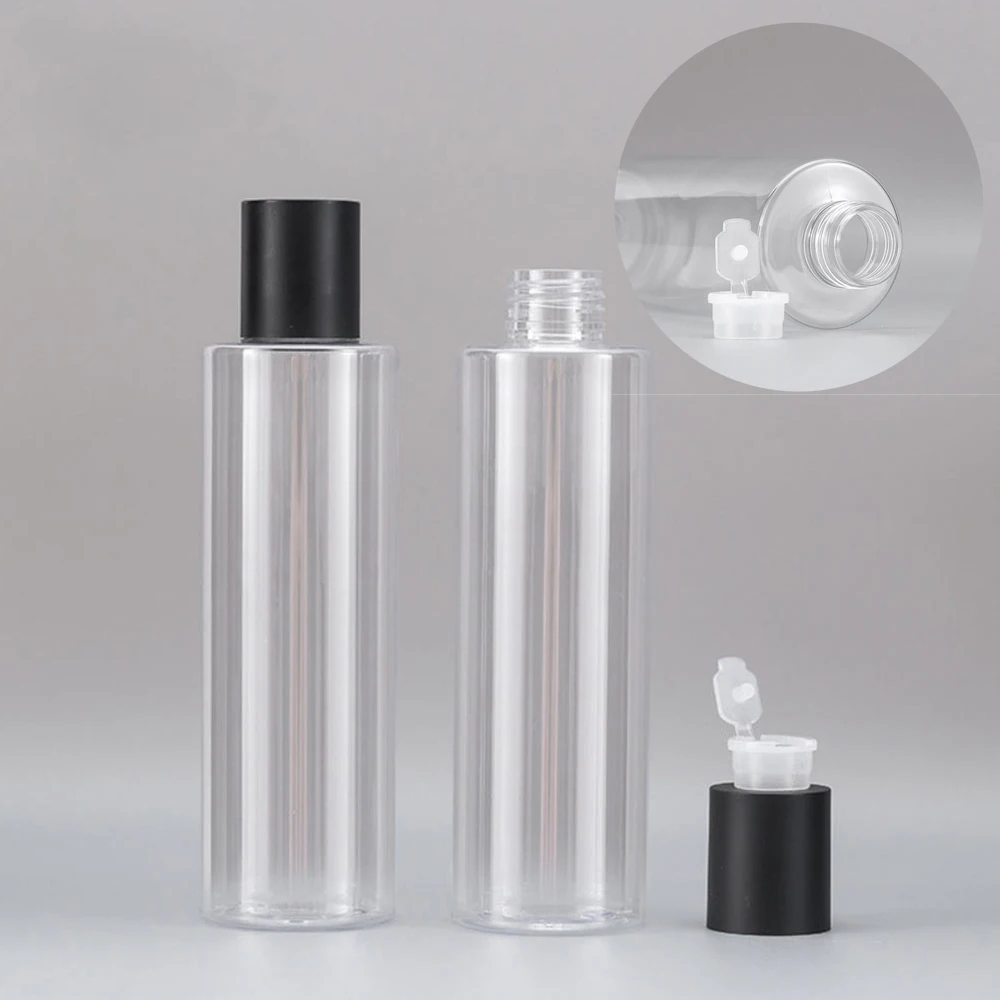 

100ml/120ml/150ml/200ml/250ml Empty Pet Bottle Transparent Flip Lid Lotion Bottles Refillable Bottle Empty Plastic Sample Bottle