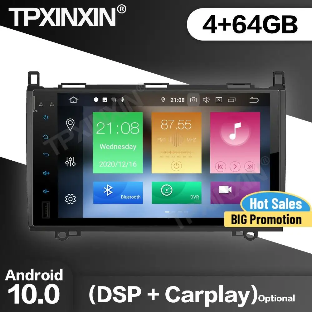 

64G Car Radio 2Din Stereo Receiver Android For Mercedes Benz Sprinte B200 Vito Viano W469 GPS NAVI Multimedia Player Head Unit