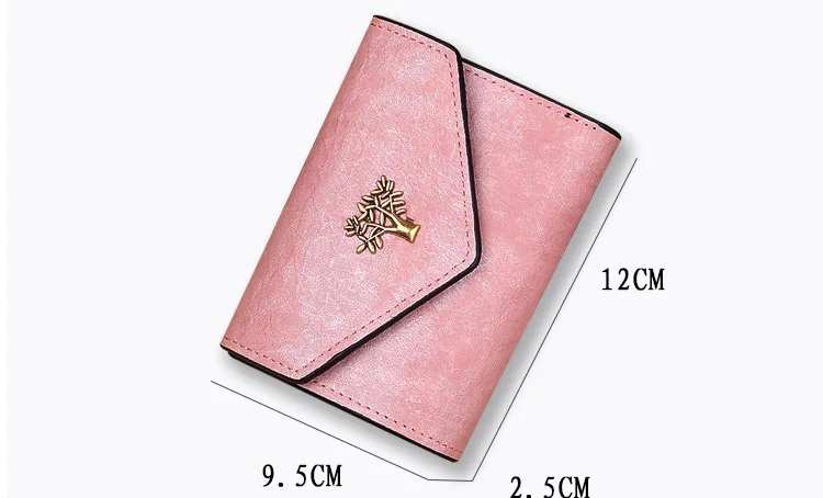 

PU Vintage women's Purse wallet femal leather wallet Trifold luxury wallet Small Black Clutch coin purses Card hold Cash Purse