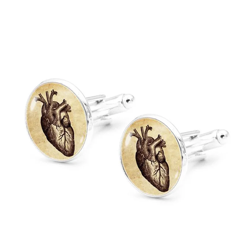 

XK-5HXK0121 Strange Heart Pattern French Suits Cufflinks Retro Men Shirts Sleeve Nails 5 Colors Cuff Link in Collection