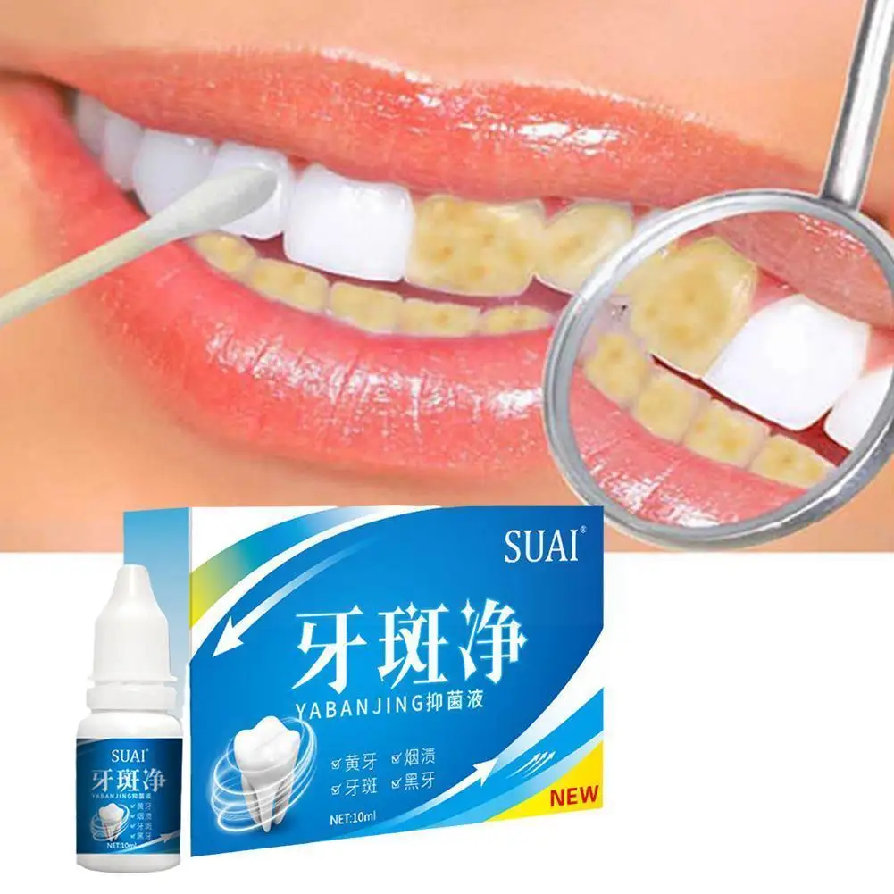 

10ml Spray Bacteriostatic Liquid Remove Plaque Teeth Hygiene Whitening Black Liquid Cleaning Teeth Plaque Clean T K7u4