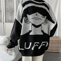 fashion knitted pullover jumper sweaters streetwear casual hip hop one piece knitwear sweater men spring autumn rock tops male