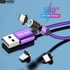 Магнитный USB-кабель GTWIN 3A для быстрой зарядки 3,0, кабель Micro USB Type-C для iPhone X, 8, Samsung S9, Huawei, Xiaomi, кабель для быстрой зарядки