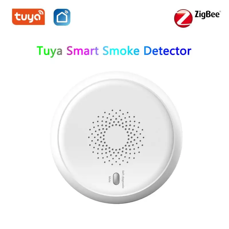 

Tuya Zigbee Smoke Sensor Fire Protection Smoke Detector Fire Alarm Home Security Firefight System Work With Tuya/ Smart Life App