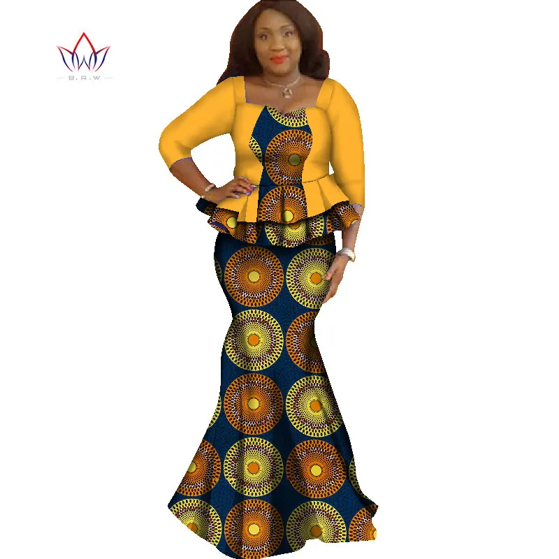 Летний комплект с юбкой Африканский Разработанный одежда традиционные Базен