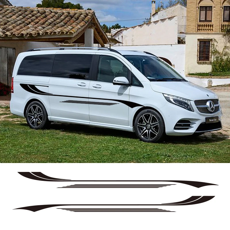 Автомобильные виниловые наклейки с боковыми полосками 2 шт. автомобильные