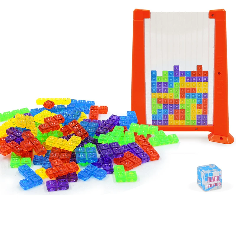 

Tetris 70Pcs Puzzle Interactive 3D Table Game For Kid Toys Assemble Puzzles Intellectual Growing Christmas Gift Montessori Toy