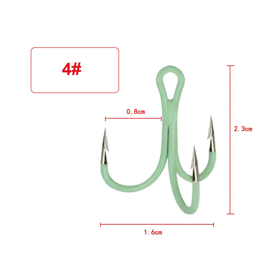 10pcs/lot Carbon Steel Fishing Hooks Baitholder Luminous Crank Barbed Hook for Bass Carp Fishhook 2 4 6 8 10# | Спорт и развлечения