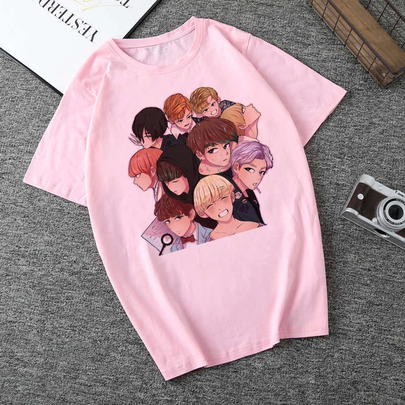 Harajuku Ulzzang 2020 Kpop Футболка женская футболка в Корейском стиле JIN SUGA J HOPE JIMIN V