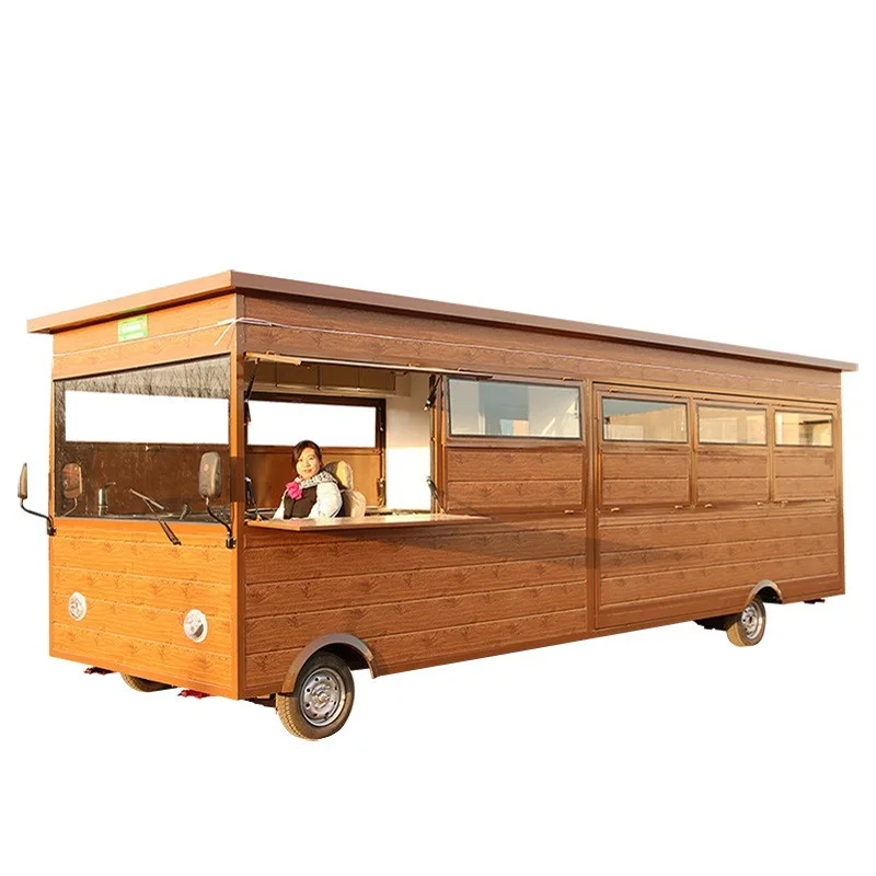 Настроить Ретро Еда to Cart уличный деревянный грузовик для кофе еды на открытом