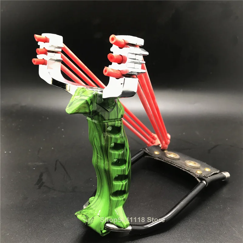 Складные запястье Рогатка с резинками на открытом воздухе Черного и золотого