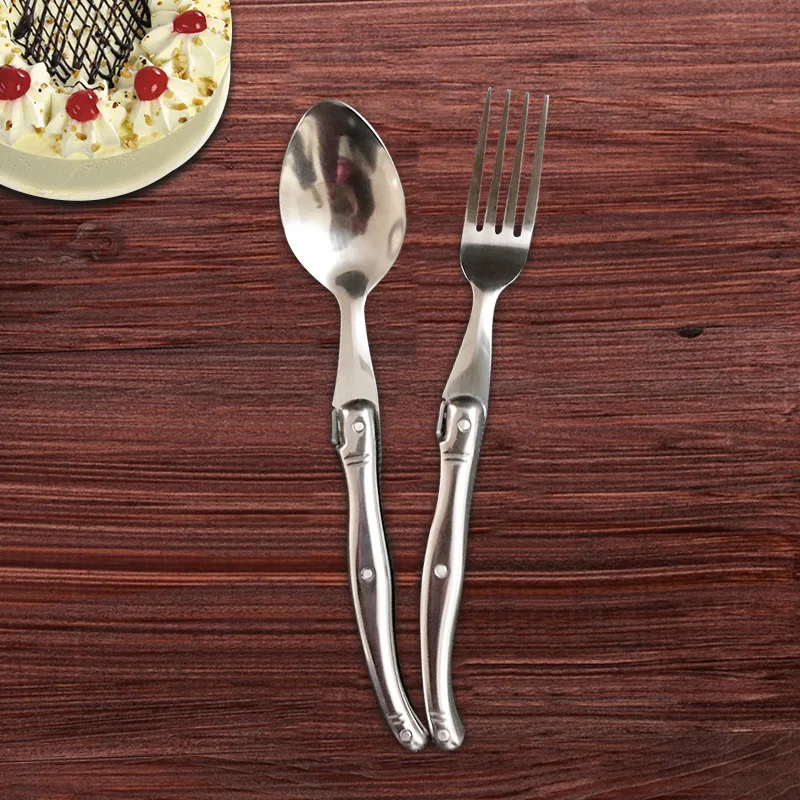 

Laguiole Silver Dinnerware Stainless Steel Silverware Kitchen Cutlery Steak Knife Dinner Spoon Table Fork Teaspoon 4pcs/set