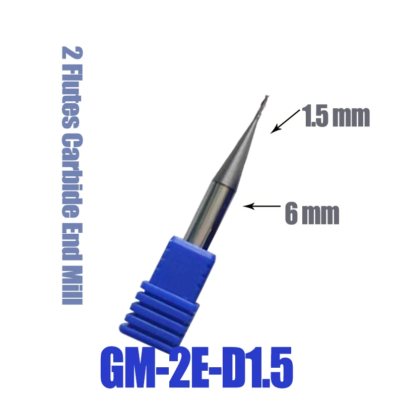10 шт. ZCC 1 5 мм Концевая фреза GM 2E D1.5 твердосплавная 2 флейты с прямым хвостовиком