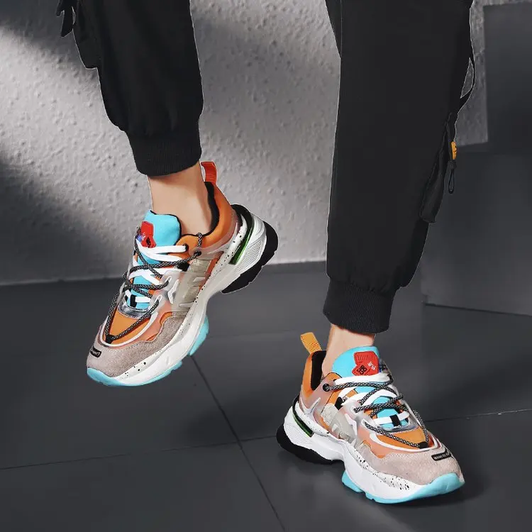 Мужская модная дизайнерская обувь на толстой подошве сезон весна-осень