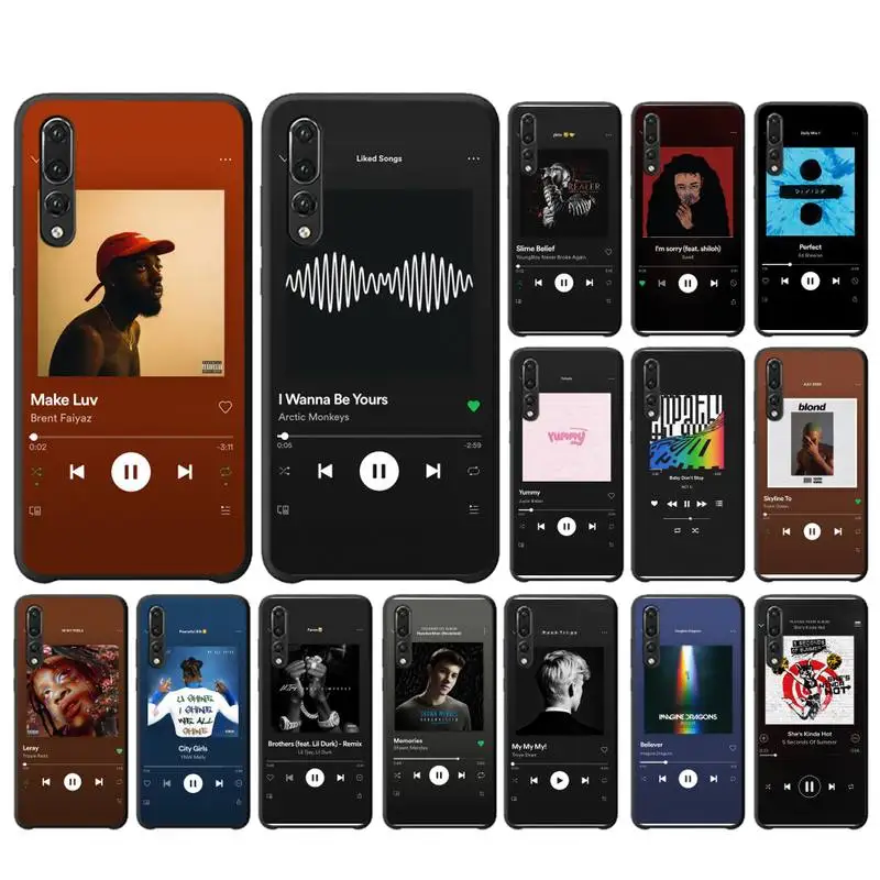 

Black music player Aesthetic album cover Phone Case For Huawei P20 lite P40 lite mate 10 20 lite P20 pro Y7 P30 lite case
