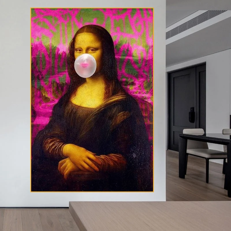 

Canvas Painting Mona Lisa Portrait Canvas Poster Abstract Painting Poster Wall Art Modern Home Decor Picture