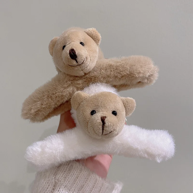 

Autumn Winter Women Girls Cute Cartoon Bear Plush Hair Claws Sweet Hair Decorate Hairpins Hair Clips Fashion Hair Accessories