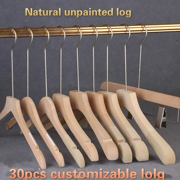 Деревянная вешалка из цельной древесины высокого качества для мужчин и женщин